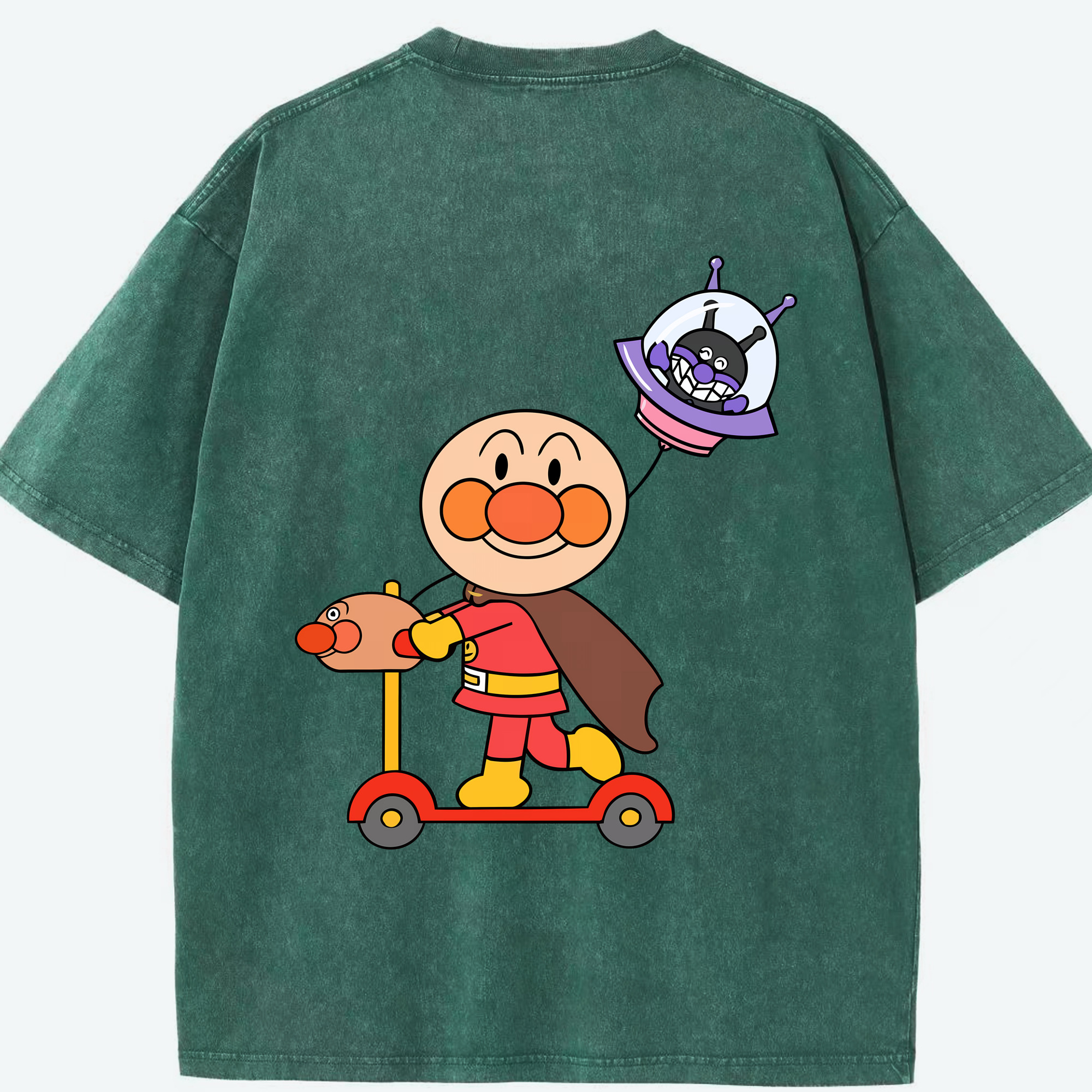 （画像用） アンパンマン Anpanman 綿100% ヴィンテージ風 半袖Tシャツ（背面プリント）